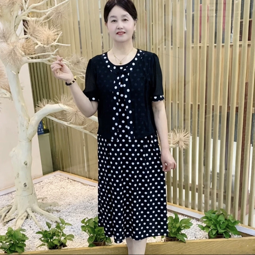 2025年夏季母亲节时尚洋气圆中老年女装