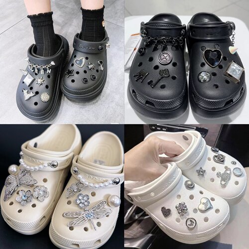 适配Crocs洞洞鞋配饰花银质元素