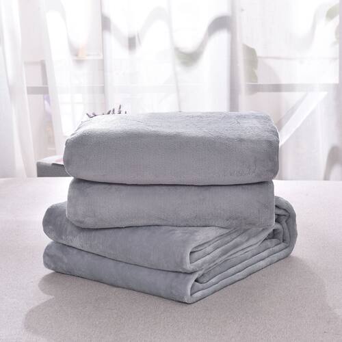 毛毯床单珊瑚绒薄款空调毯纯色