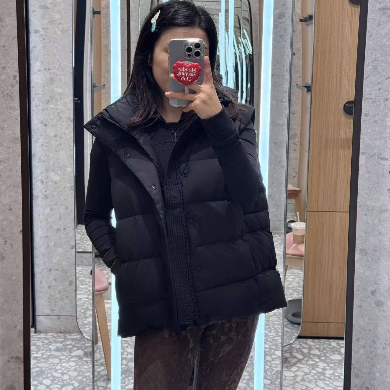 加拿大代购lulu Wunder Pufff 六格泡芙男女羽绒马甲连帽保暖外套