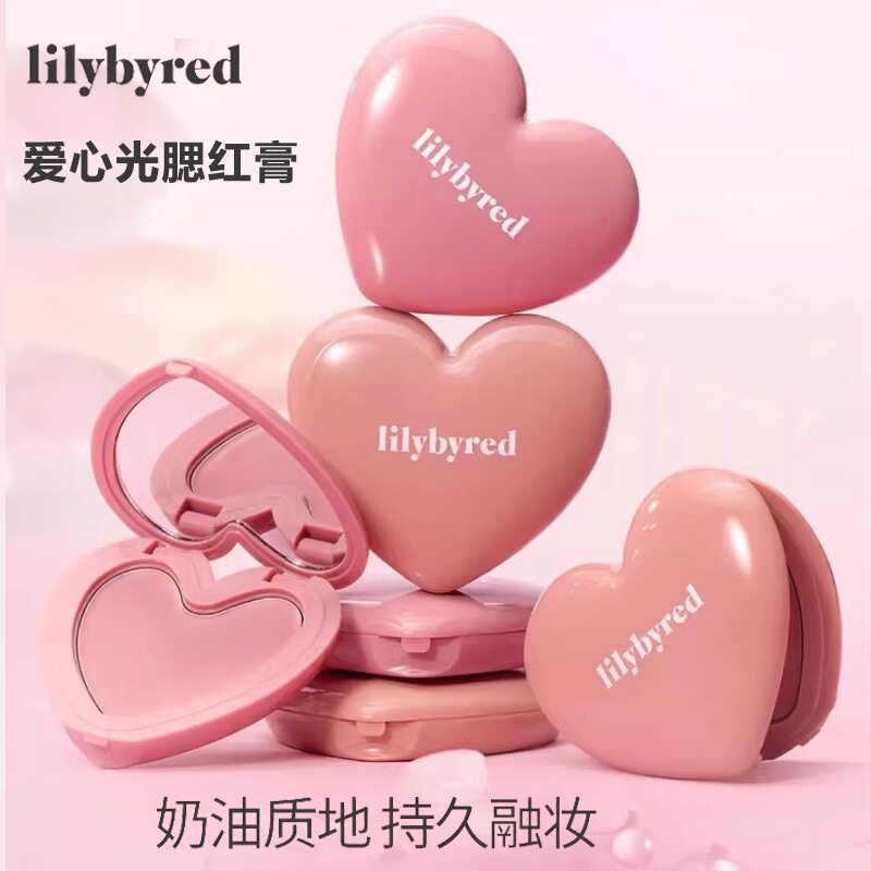 新款丽丽百乐爱心腮红膏膨胀色