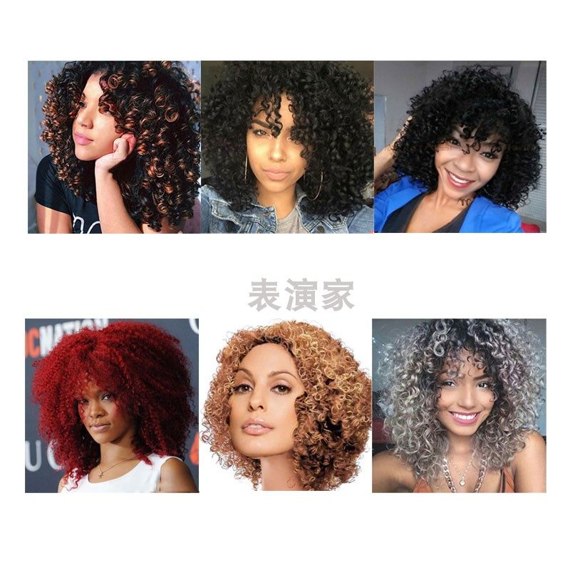 非洲欧美短发黑人假发女小卷爆炸头套玉米烫夸张造型演外国人表演
