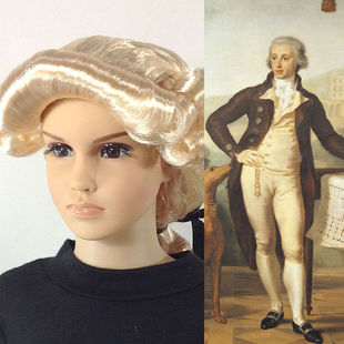 法官假发舞台演出表演宫廷假发男女成人儿童表演道具头套律师假发