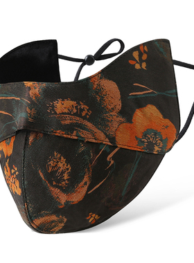 布塔香云纱面纱女夏遮脸气质面罩时尚防晒口罩轻奢手感丝滑国风