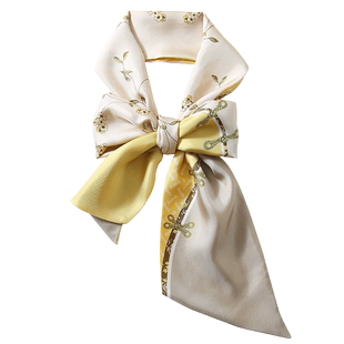 丝巾小长条女真丝细窄长款装饰腰带包包巾发带飘带百搭细长小领巾