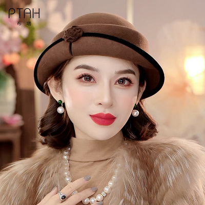 布塔羊毛小礼帽女士秋冬新款