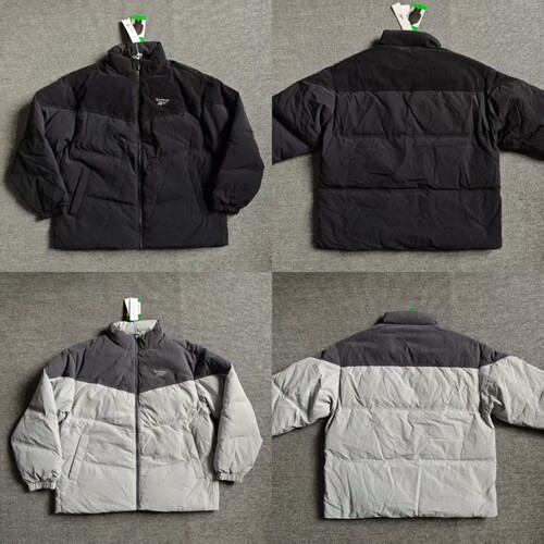 REEBOK锐步男子立领拼接保暖户外运动休闲羽绒服25FRX209