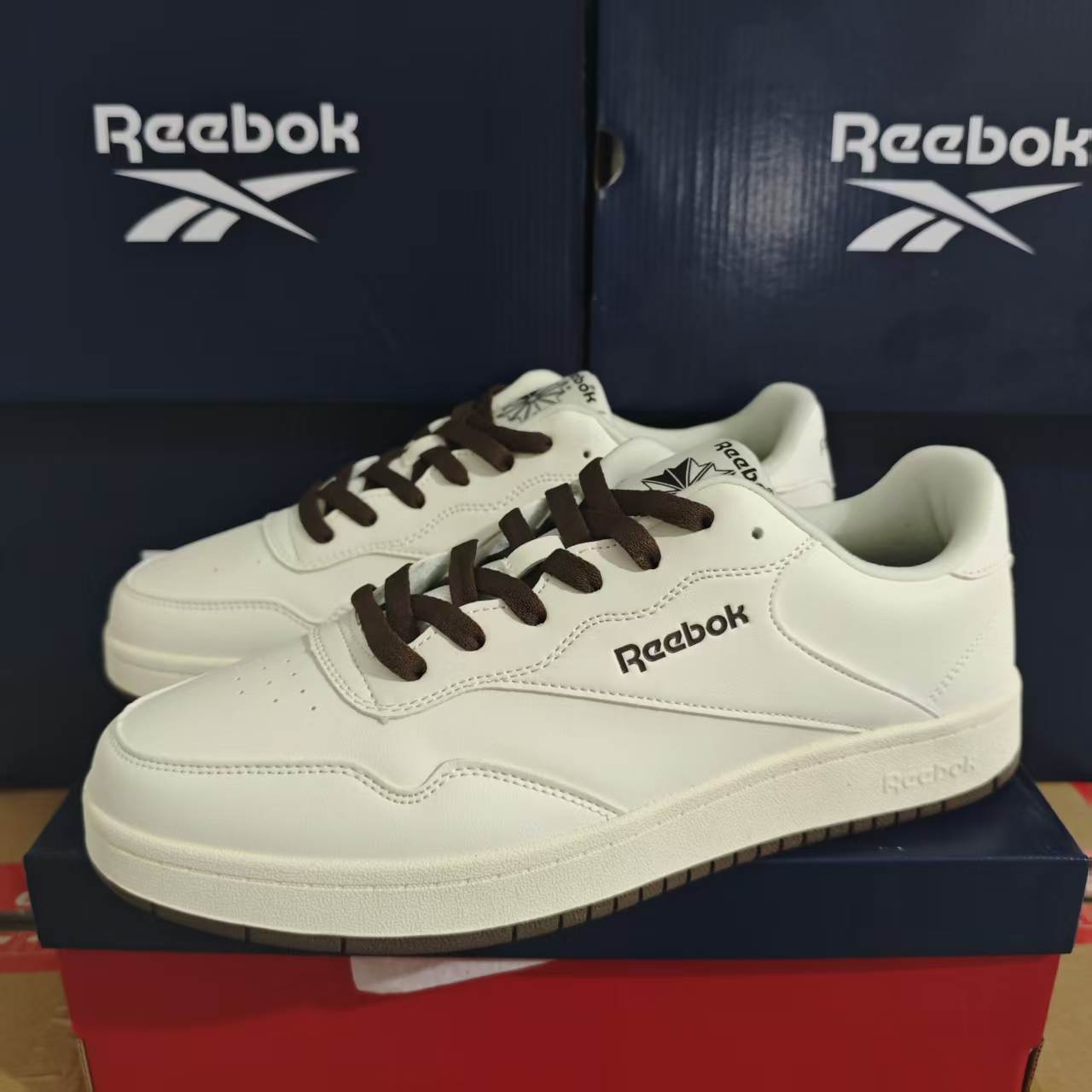 REEBOK锐步男COURT1000合成革白棕复古休闲小白板鞋24FRC907U2GM0