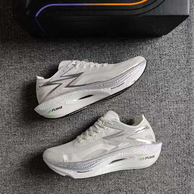 361°飞燃3MIRO银白色防滑耐磨全掌碳板马拉松跑步鞋672412207-2