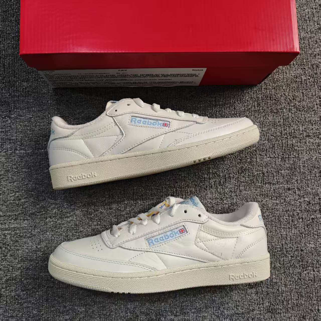 REEBOK锐步CLUB C 85 VINTAGE EVA中底头层牛皮复古板鞋100007794