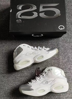Reebok艾弗森QUESTION MID25周年液态银经典复古实战篮球鞋GX8563