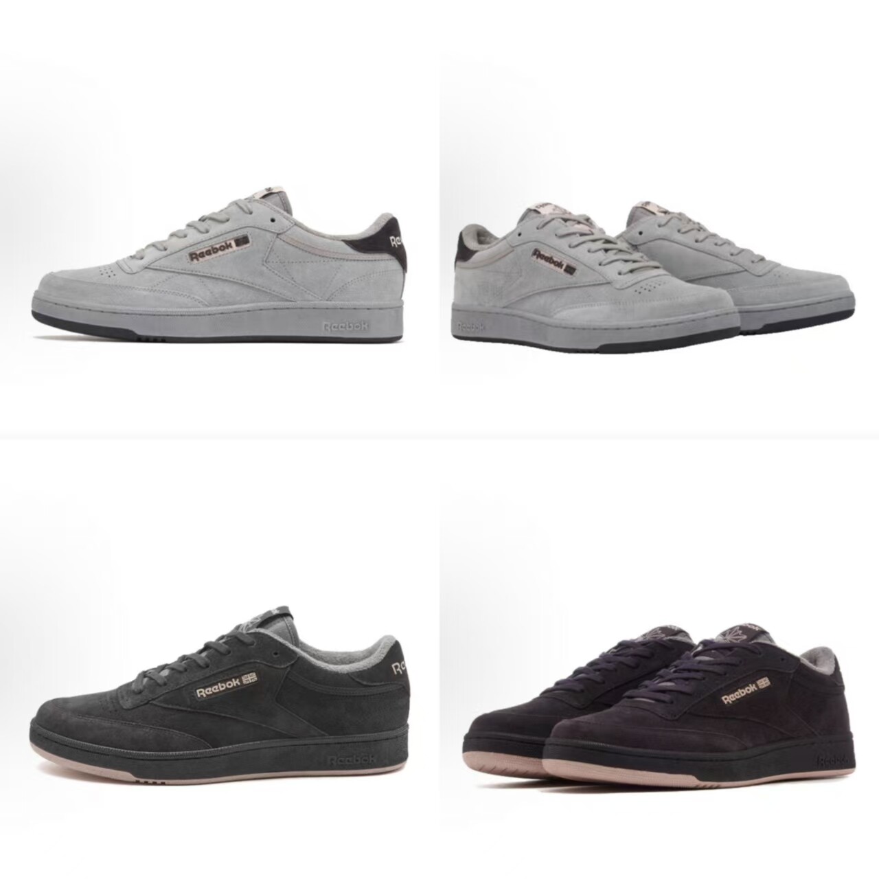 REEBOK锐步NGG联名男高端翻毛皮CLUB C复古休闲板鞋RMIA011C99LEA