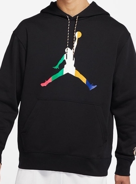 JORDAN AJ 23号男子加绒彩色飞人运动休闲连帽卫衣DN1471-010-091