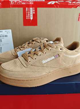 REEBOK锐步CLUB C 85 W +男女同款小麦翻毛皮板鞋24FRC901U0GY4