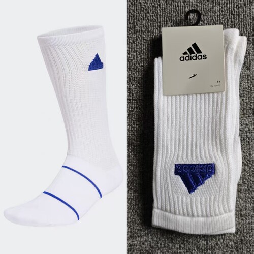 Adidas阿迪达斯男女休闲毛巾底刺绣LOGO运动长袜 一双装 IW5542