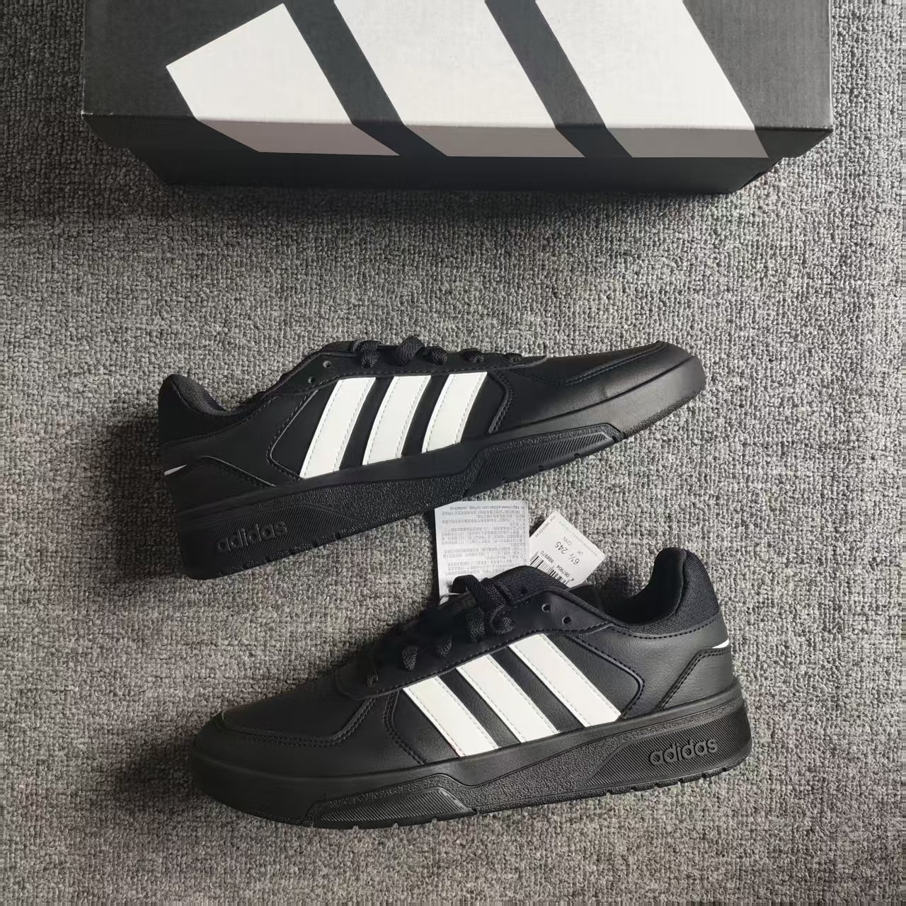 Adidas/阿迪达斯正品男女同款低帮复古黑色网球运动休闲鞋 JS3012