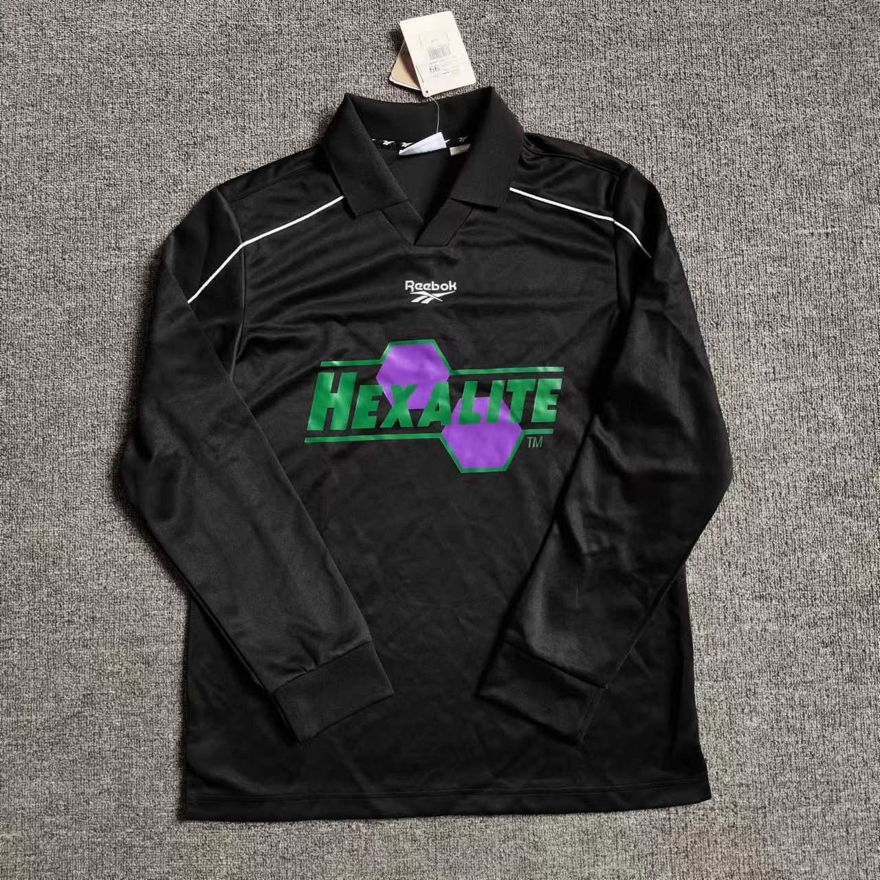 蜂巢缓震印花翻领长袖速干T恤