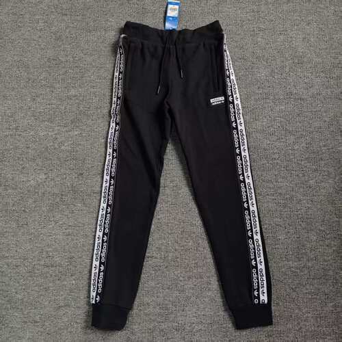 ADIDAS阿迪达斯三叶草女子针织毛圈纯棉串标修身收脚长裤 FN2789