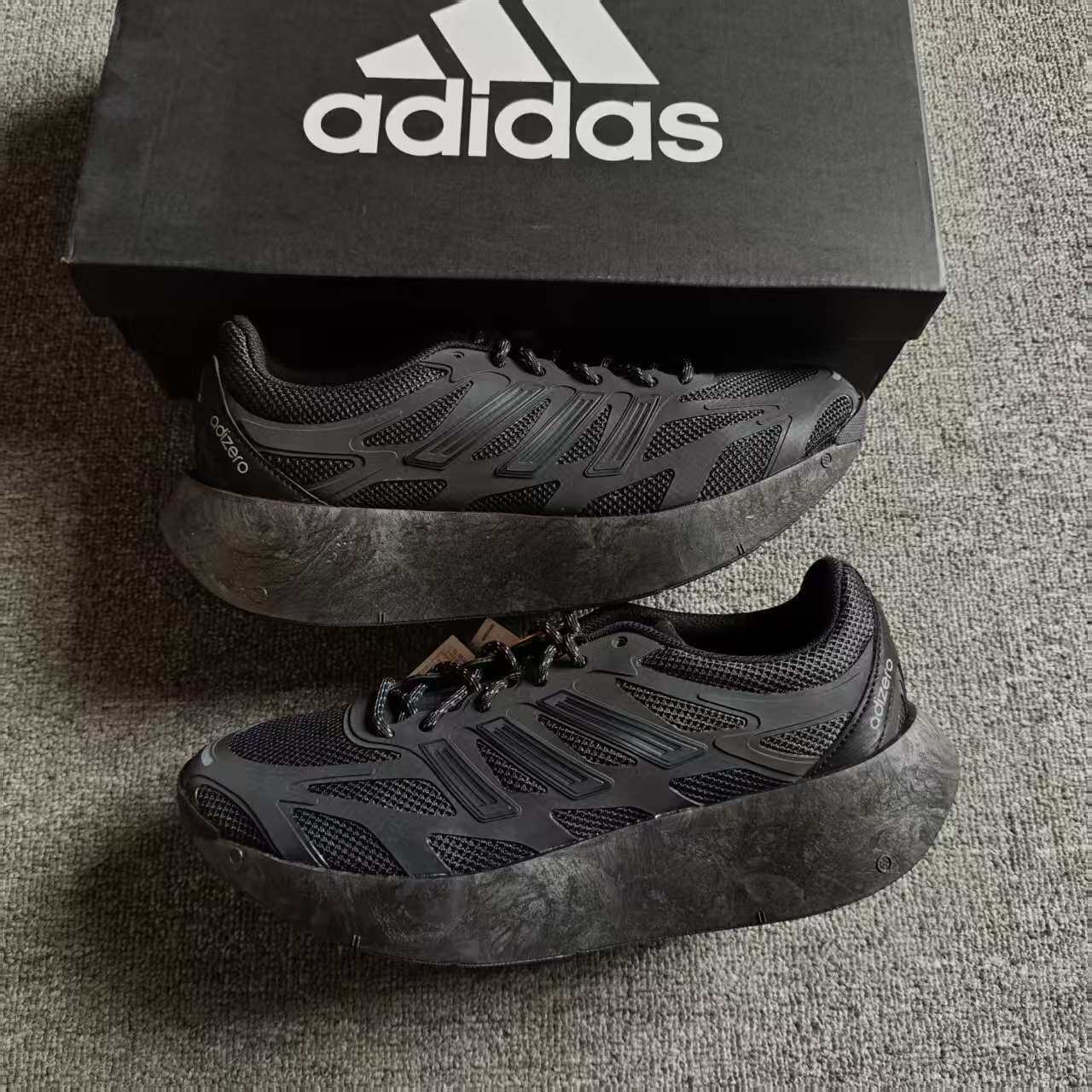 ADIDAS阿迪达斯男女黑武士厚底增高ADIZERO ARUKU跑步鞋IH0972
