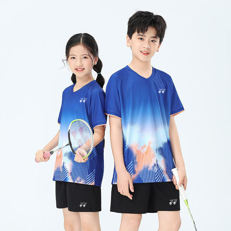 儿童羽毛球服套装青少年男女通用款乒乓球训练短袖透气速干运动服