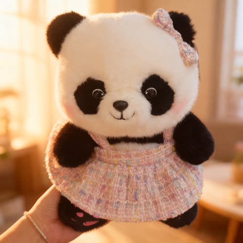 熊猫王子小香风裙子熊猫公仔洛丽塔熊猫玩偶熊猫基地同款毛绒玩具