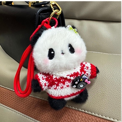 可爱超萌胖乎乎大熊猫挂件创意卡通毛绒公仔玩偶包挂件钥匙扣挂饰