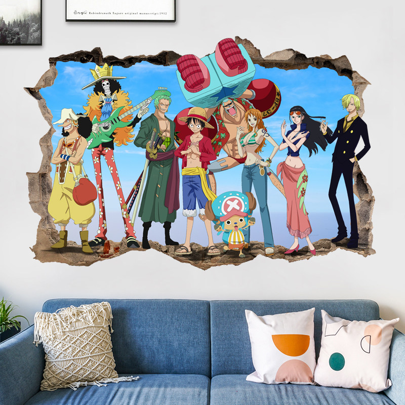 卡通动漫海贼王墙贴励志卧室装饰画寝室创意自粘贴画宿大学舍贴纸