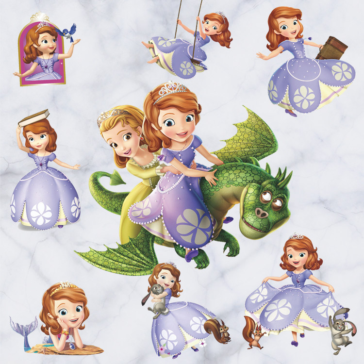 苏菲亚一世sofia墙贴小公主卡通防水壁画儿童幼儿园装饰特价包邮