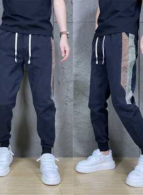 美式潮牌高街蓝色牛仔裤男2024秋季新款休闲宽松港风直筒阔腿裤潮