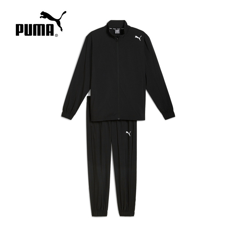 PUMA彪马运动套装男2024秋季新款立领外套夹克运动长裤 526371-01