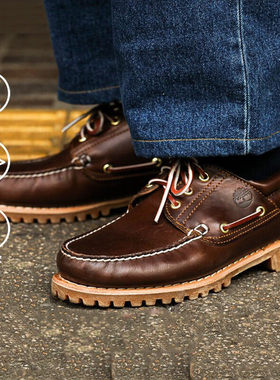添柏岚男经典船鞋户外牛皮手工缝制轻便休闲鞋50009 A41Z7 A6BT2