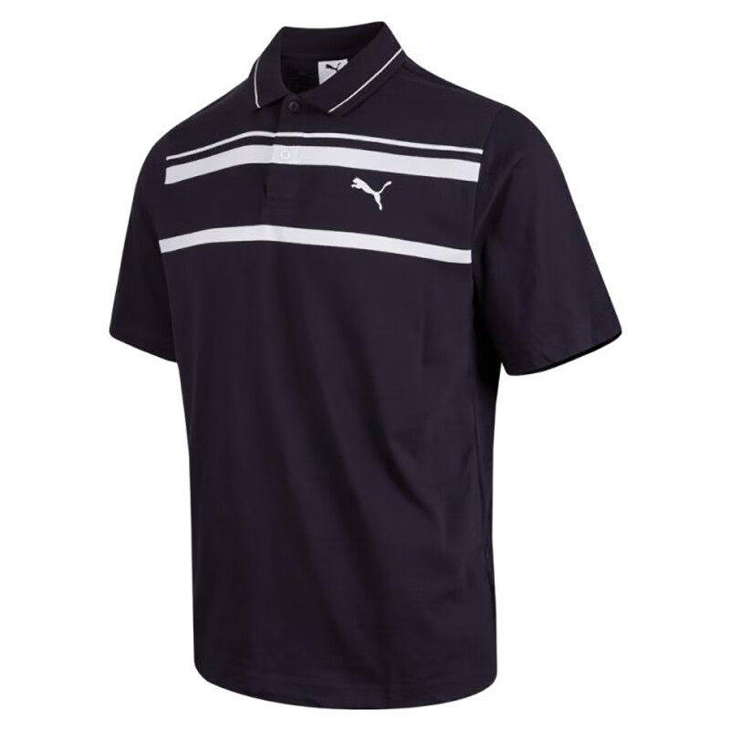 PUMA彪马新款男子简约字母Logo翻领休闲短袖POLO衫690227-16-68