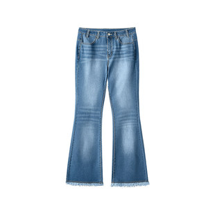 L424W117 00S5 女士运动休闲舒适百搭微喇牛仔裤 斯凯奇2025新款