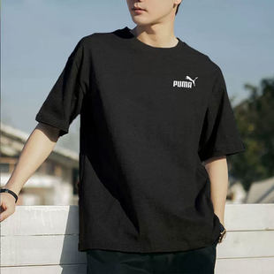 休闲服运动宽松时尚 PUMA彪马黑色短袖 男2024冬季 新款 845925 T恤衫