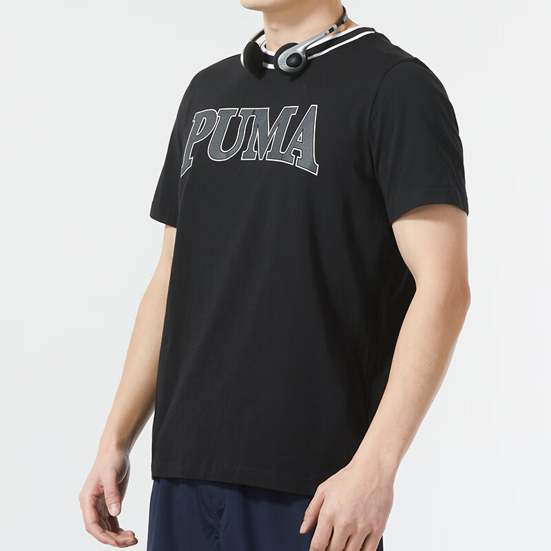 Puma/彪马新款男士吸湿排汗运动休闲短袖T恤682183-01