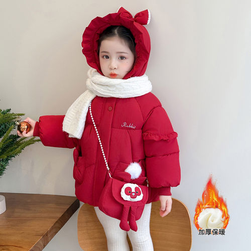 女童冬季洋气加厚保暖棉服时尚潮
