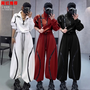 秋季 气质显瘦高级感卫衣搭配高腰长裤 新款 时尚 两件套 韩版 休闲套装