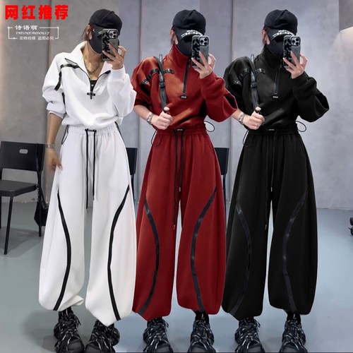 休闲套装秋季新款韩版时尚气质显瘦高级感卫衣搭配高腰长裤两件套