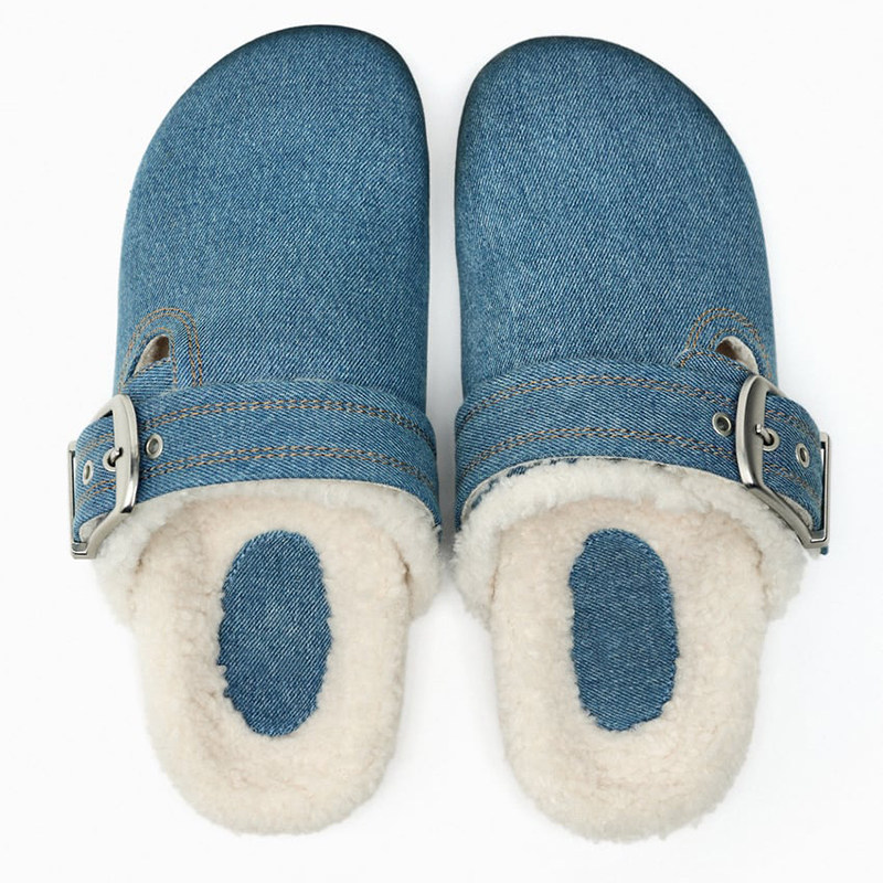 ZA2025懒人毛毛鞋女秋冬外穿加绒复古包头厚底半拖鞋女平底勃肯鞋,女鞋,毛毛鞋,淘宝优惠券,粉丝福利购,淘宝优惠卷