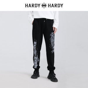 HARDY HARDY秋季新款时尚宽松潮流烫钻字母休闲裤男女同款裤子