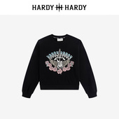 HARDY HARDY卫衣女春秋纯棉圆领薄款 潮流百搭休闲卡通刺绣上衣