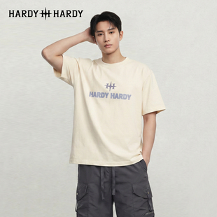 HARDY HARD潮牌男士夏季厚板数码刻字膜T恤立体Logo 百搭宽松上衣