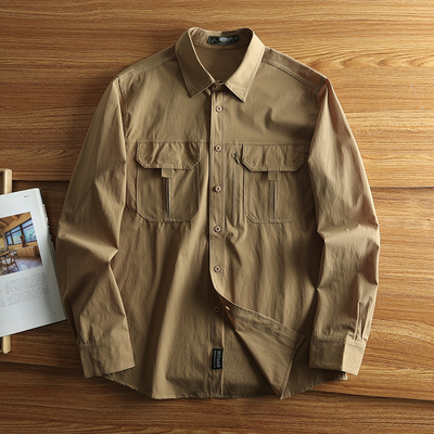 户外速干工装衬衫男弹力薄款