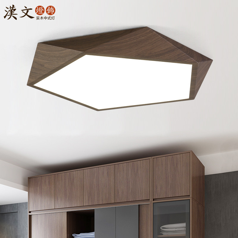 北欧主卧室灯几何灯创意个性菱形镂空灯简约现代led吸顶灯新中式