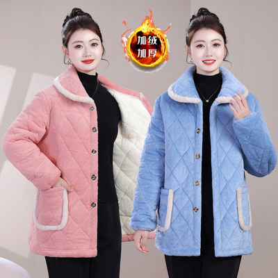 女士上班穿的罩衣加绒保暖棉衣