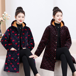 罩衣女工作服新款冬加绒加厚成人大码棉袄中长款保暖护衣外穿外套