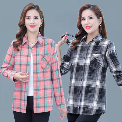 女士宽松加肥薄款纯棉衬衣