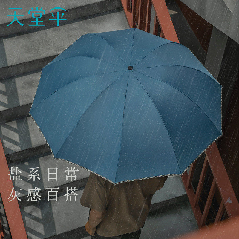 天堂伞雨伞折叠晴雨两用伞防风商务双人加大加固遮阳太阳伞男女