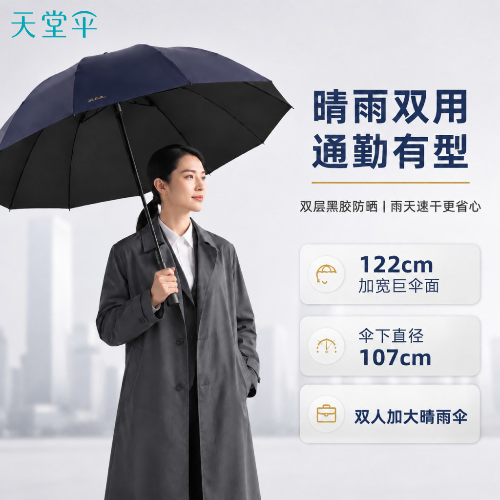 天堂伞晴雨两用遮阳伞图片