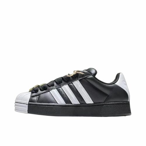 adidas originals 舒适贴合系带 板鞋 男女同款 黑色JR7444